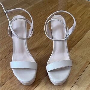 Cream platform high heels
